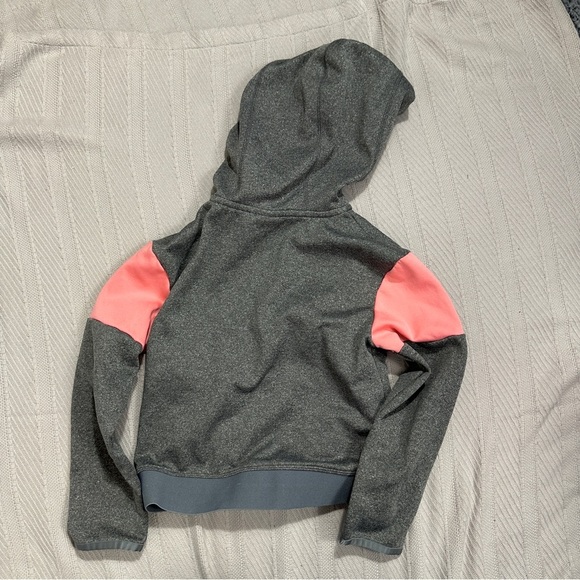 Nike Dri-Fit zip up hoodie, girls size small, gray/pink, pockets, spring, layer - Picture 12 of 12